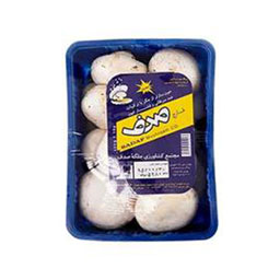 قارچ دکمه ای ظرف یکبار مصرف با روکش سلفونی 400 گرمی صدف