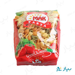 ماکارونی فرمی شلز گوجه و اسفناج 500 گرمی مک
