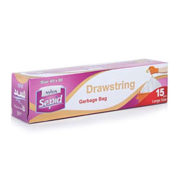 کیسه زباله بند طلایی سپید سایز بزرگ 80*65