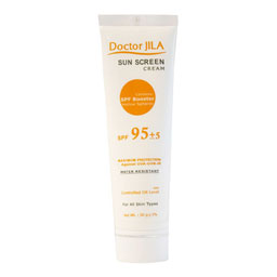 کرم ضد آفتاب بی رنگ مناسب برای انواع پوست SPF95 مقدار 50 گرمی دکتر ژیلا