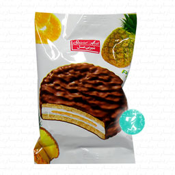 بیسکویت روکش دار کاکائویی با مارمالاد آناناس 27 گرمی شیرین عسل