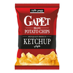 چیپس برگه سیب زمینی با طعم کچاپ وزن 140 گرمی گاپت