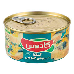 کنسرو ماهی کیلکا در روغن گیاهی 180 گرمی کادوس