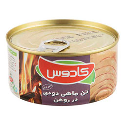 کنسرو ماهی تن دودی در روغن 180 گرمی کادوس
