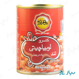 کنسرو لوبیا چیتی با سس چیلی تند 390 گرمی بهروز