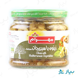 زیتون با سبزیجات مدیترانه ای 320گرمی مهرام