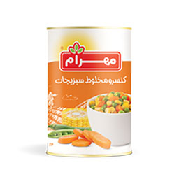 کنسرو مخلوط سبزیجات 400 گرمی مهرام