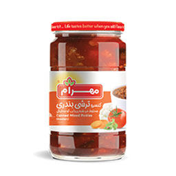 ترشی بندری ظرف شیشه ای 450 گرمی مهرام