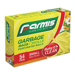 کیسه پلاستیکی زباله کوچک جعبه مقوایی 3 رولی 54 عددی پرمیس