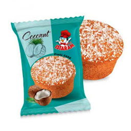 یک روغنی کاکائویی با روکش فرآورده کاکائویی با تزیین پودر نارگیل 55 گرمی ایسترم