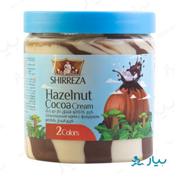 کرم فندقی دو رنگ شکلاتی 320 گرمی شیررضا