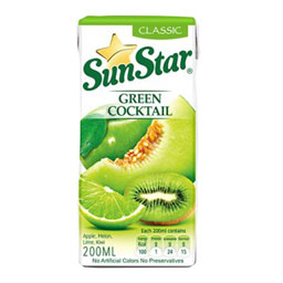 نوشیدنی میوه های سبز 200 میلی سان استار