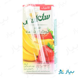 آب میوه نکتار مخلوط موز توت فرنگی 200 میلی لیتری سان استار