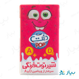 شیر توت فرنگی با ویتامین A+D مقدار 125 میلی لیتری دنت
