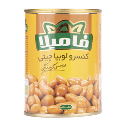 کنسرو لوبیا چیتی در سس گوجه فرنگی 420 گرمی فامیلا