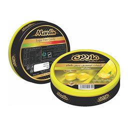 آبنبات رژیمی بدون شکر با طعم لیمو قوطی فلزی 130گرمی ماردین