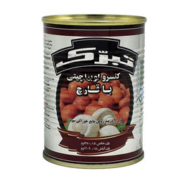 کنسرو لوبیا قارچ 380 گرمی تبرک