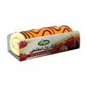 کیک رول اسفنجی با مغز کرم کاکائو و کرم توت فرنگی 100 گرمی سیرنگ