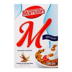 صبحانه غلات فرآیند شده پرک گندمی 300 گرمی ماماتین