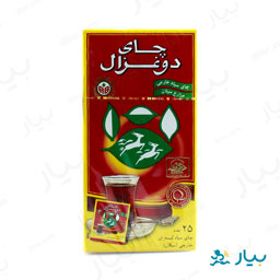 چای سیاه کیسه ای ساده لفاف دار 25 عددی دوغزال