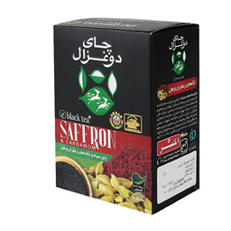 چای سیاه زعفران و هل 100 گرمی دو غزال