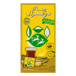 چای سیاه کیسه ای خارجی با طعم هل 25 عددی دوغزال