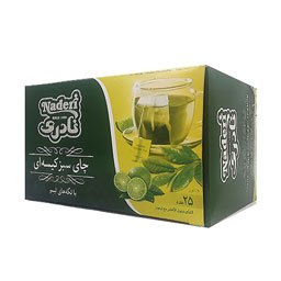 چای سبز کیسه ای ممتاز با تکه های لیمو 25 عددی نادری
