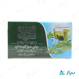 چای سبز کیسه ای با تکه های برگ نعناع 25 عددی نادری