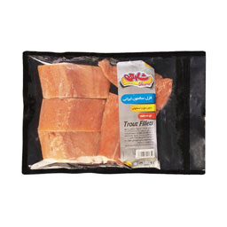 فیله ماهی قزل سالمون ایرانی بدون تیغ و استخوان 500 گرمی شارین
