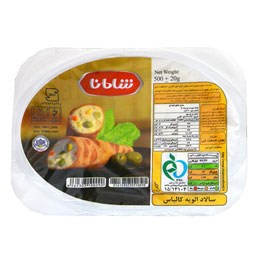 سالاد الویه کالباس ظرف یکبار مصرف 200 گرمی شامانا