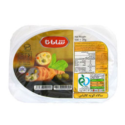 سالاد الویه کالباس ظرف یکبار مصرف 500 گرمی شامانا