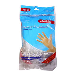 دستکش یکبار مصرف آویزی پرفراژدار چسبی 100 عددی بادوک
