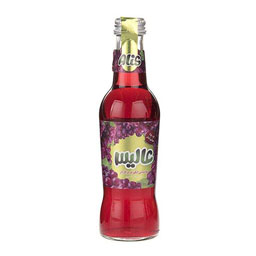 آبمیوه گازدار انگور قرمز شیشه ای 250 میلی لیتری عالیس