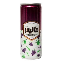نوشیدنی بدون گاز انگور قرمز حاوی تکه های آلوئه ورا 250 میلی لیتری عالیس