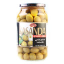 کنسرو زیتون شور با هسته شیشه ای 1000 کاساندا