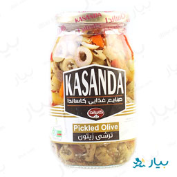 ترشی زیتون مخلوط خرد شده شیشه ای 500 گرمی کاساندا