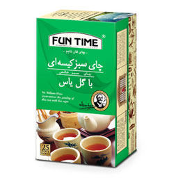 چای سبز با گلهای یاس طبیعی کیسه ای 25 عددی فان تایم