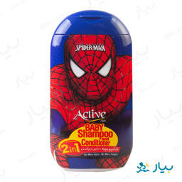 شامپو بچه 1×2 حاوی نرم کننده اسپایدر من 280 گرمی اکتیو
