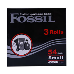 کیسه زباله 60*45کوچک رولی54عددی مشکی فسیل