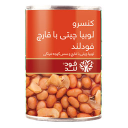 کنسرو لوبیا چیتی با قارچ و سس گوجه فرنگی 380 گرمی فودلند