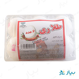 تخم مرغ بسته بندی 6 عددی طلاری