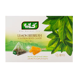 دمنوش کیسه ای به لیمو با کریستال های نبات زعفرانی 12 عددی گَپ گلیران