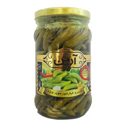 خیارشور سوپر ویژه ظرف شیشه ای 680 گرمی آرین