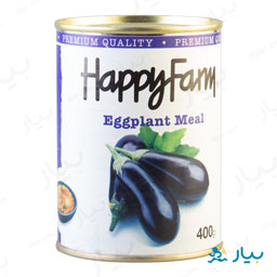 کنسرو خوراک بادمجان 400 گرمی هپی فارم