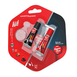 چسب 2قلو هزارکاره 8 گرمی مات زیپر