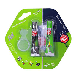 چسب 2قلو هزارکاره 16 گرمی شفاف زیپر