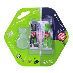 چسب 2قلو هزارکاره 8g شفاف زیپر