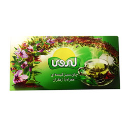 لیروی چای سبز کیسه ای با زعفران 20عددی