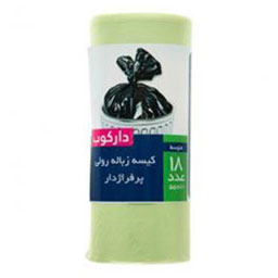 کیسه زباله رولی سبز پرفراژدار متوسط 18 عددی دارکوب