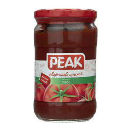 رب گوجه فرنگی شیشه ای 700 گرمی PEAK پیک